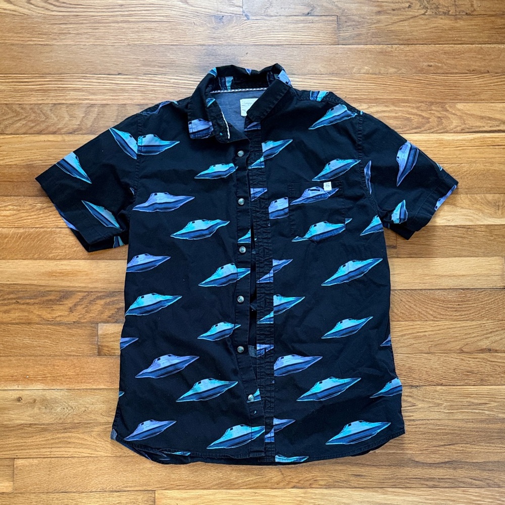 Sovereign Code Black Shirt with Blue and Purple Pattern